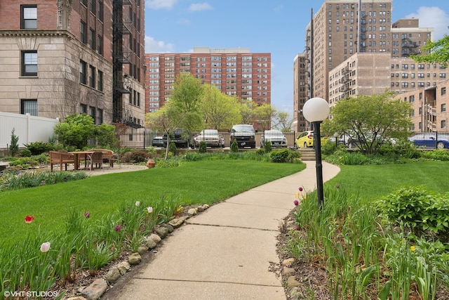 view of home's community featuring a yard