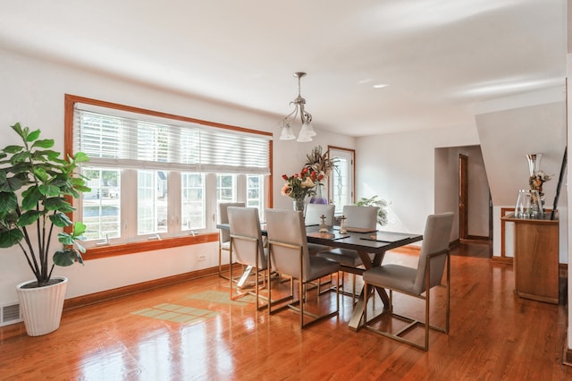 dining room featuring light wood-type flooring