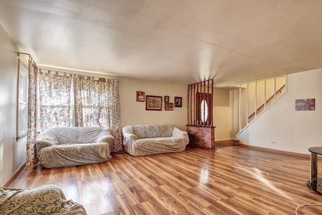 living room featuring hardwood / wood-style flooring