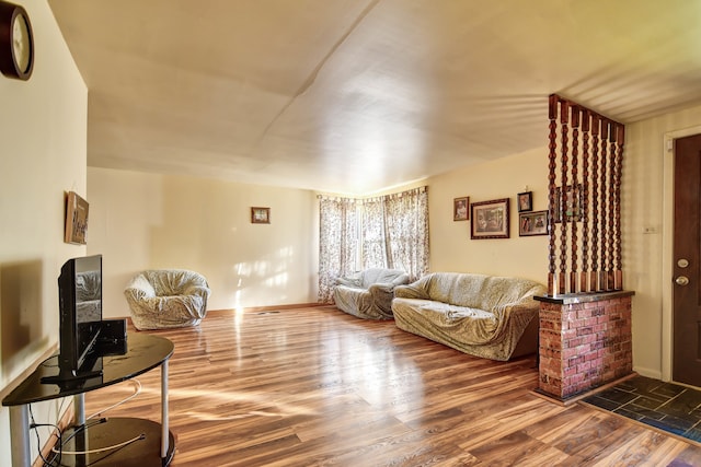 living room featuring hardwood / wood-style flooring