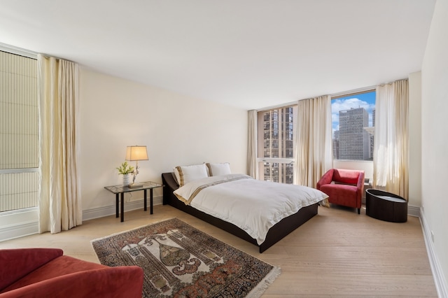 bedroom featuring light hardwood / wood-style flooring