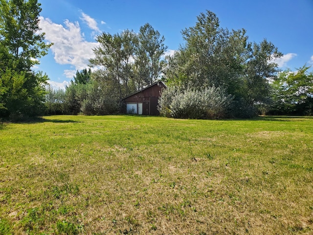 view of yard with an outdoor structure