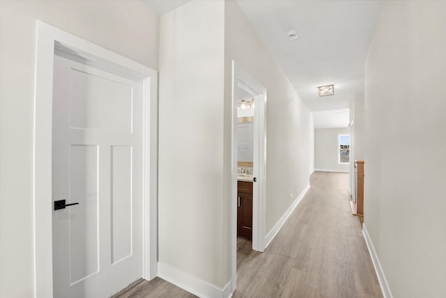 hallway featuring light hardwood / wood-style floors