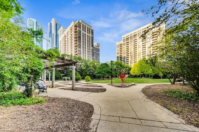 surrounding community featuring a pergola