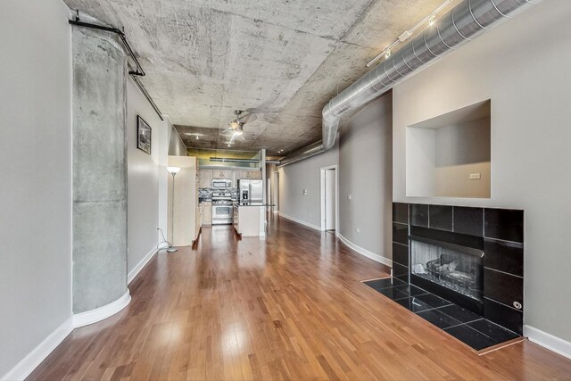 interior space featuring wood-type flooring