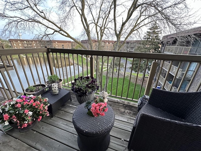 840 Elder Rd Unit A414, Homewood, IL 60430 - wooden terrace featuring a water view
