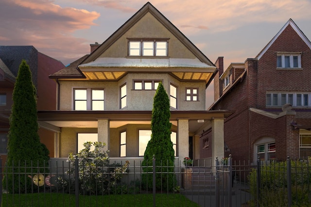 view of front of house with covered porch