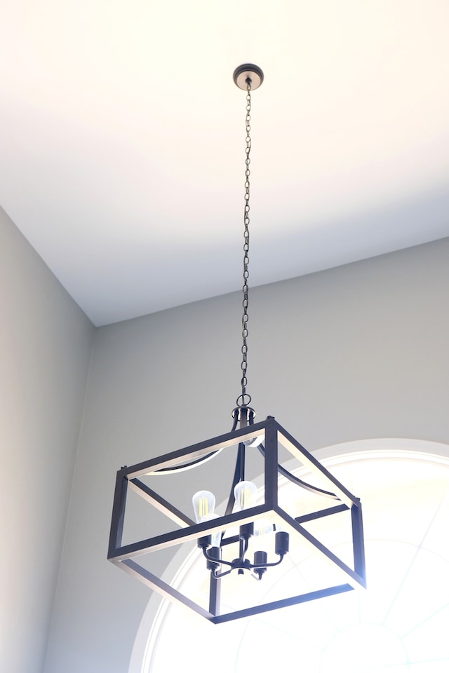 room details with an inviting chandelier