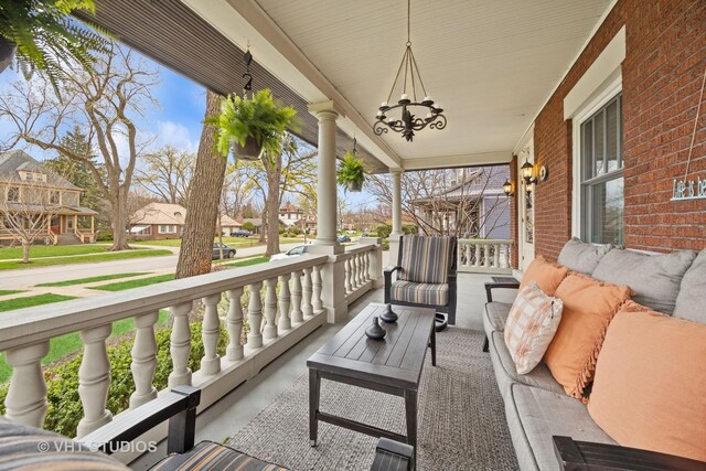 319 Gale Ave, River Forest, IL 60305 - balcony featuring a residential view, covered porch, and an outdoor living space
