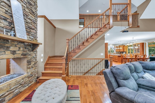 living room featuring light hardwood / wood-style flooring