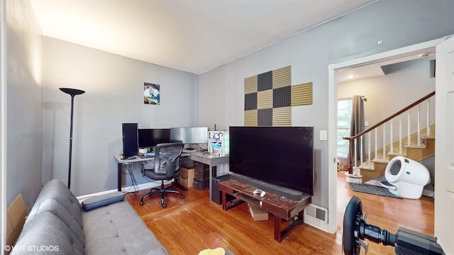 office featuring hardwood / wood-style floors