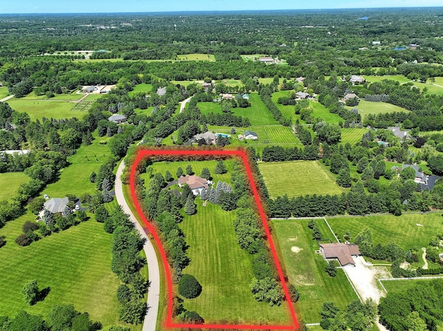 drone / aerial view featuring a rural view