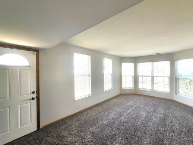 view of carpeted foyer entrance