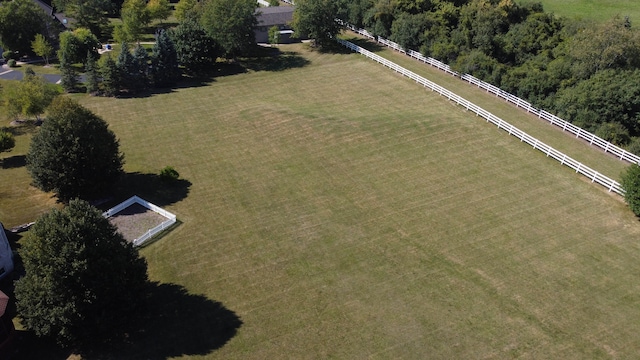 drone / aerial view with a rural view