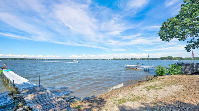 water view with a dock