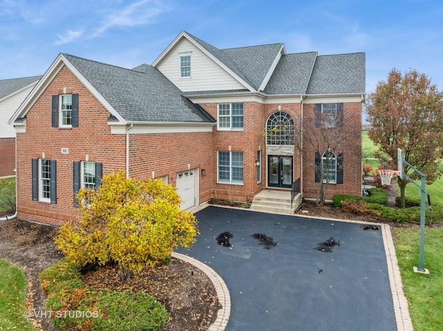 view of front of house with a garage