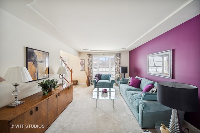 view of carpeted living room