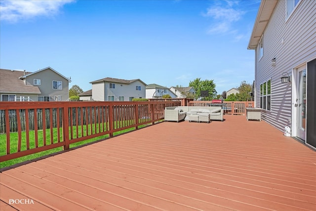 deck featuring a yard