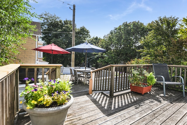 view of wooden deck