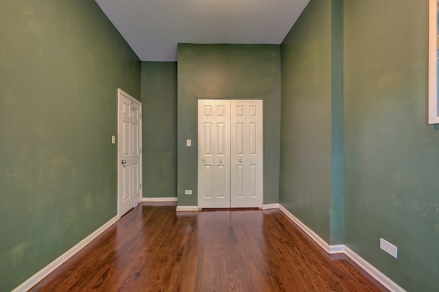 interior space with hardwood / wood-style floors