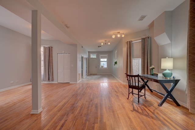 foyer featuring light hardwood / wood-style flooring