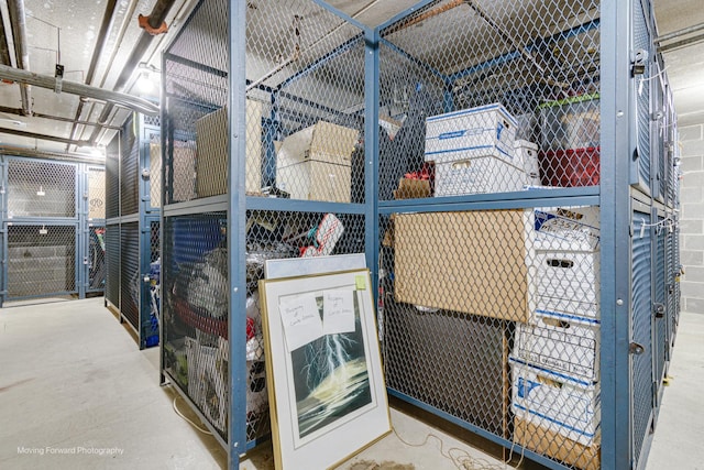 view of storage area