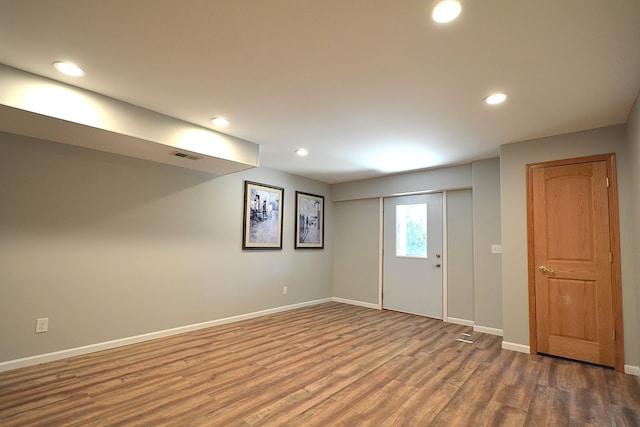 foyer featuring hardwood / wood-style flooring