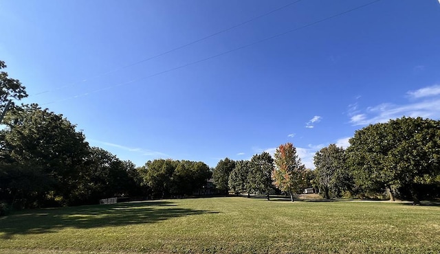view of property's community with a lawn