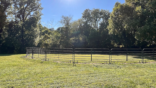 view of yard with a rural view