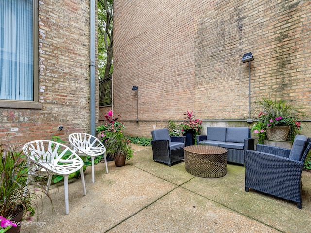 view of patio with an outdoor living space