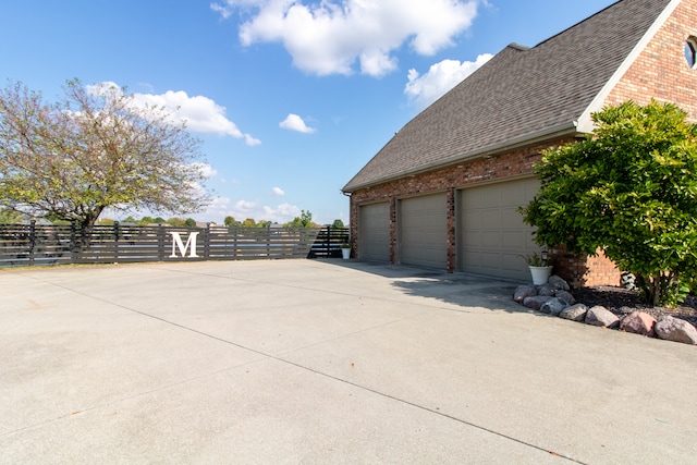 view of garage