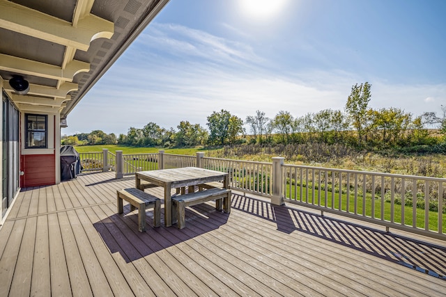 deck featuring area for grilling