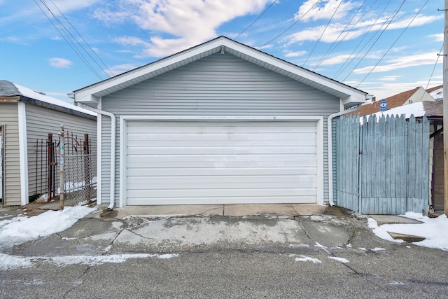 view of garage