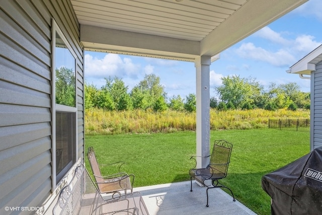 view of patio / terrace with a grill