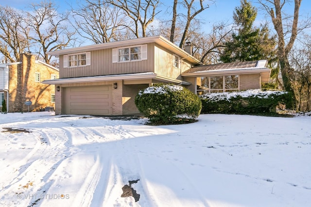 tri-level home featuring a garage