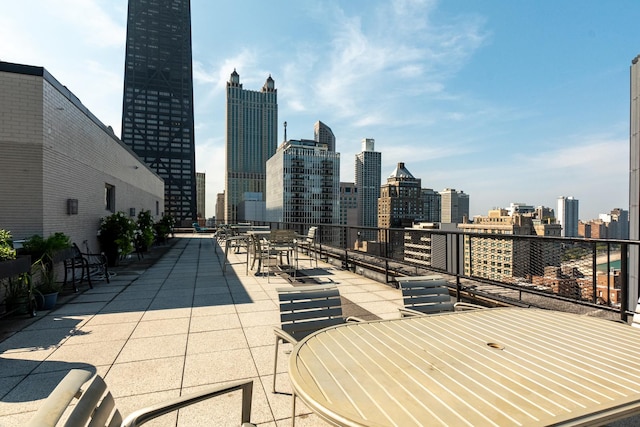 view of patio / terrace with a view of city