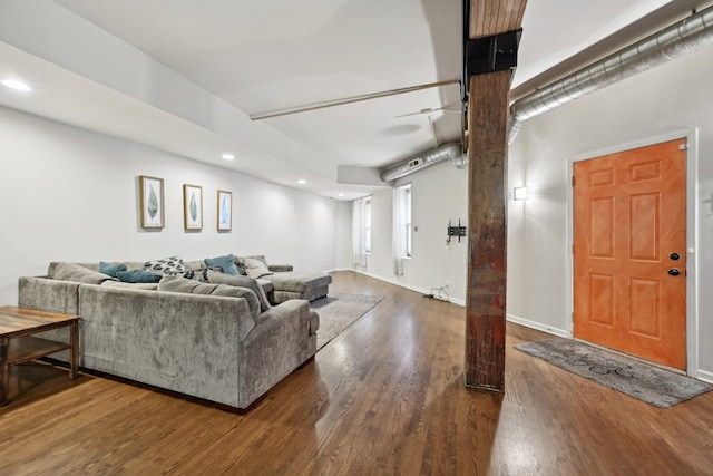 living room featuring wood-type flooring