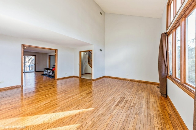 empty room featuring light hardwood / wood-style flooring