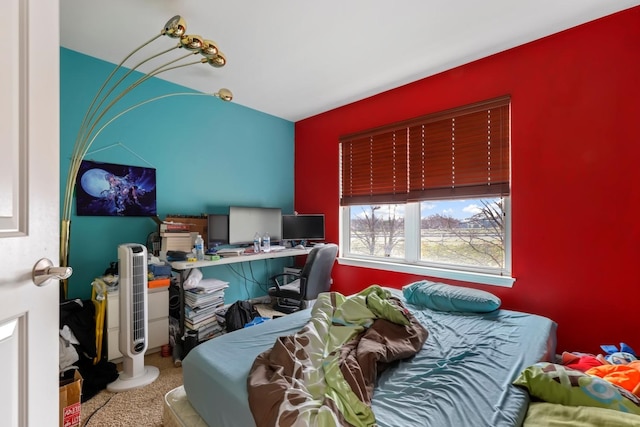 bedroom featuring carpet