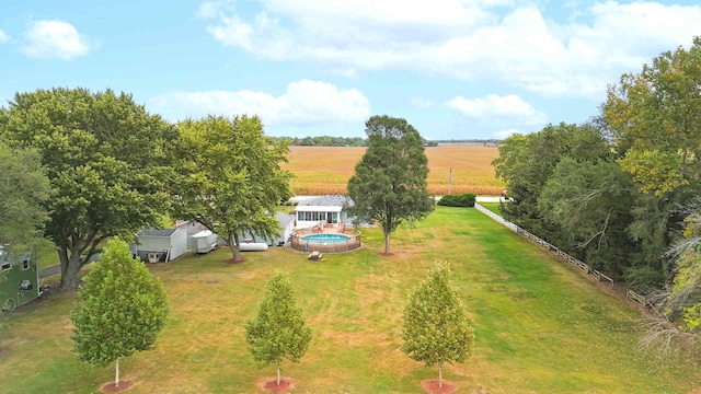 bird's eye view featuring a rural view