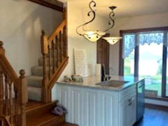 kitchen featuring sink and dark hardwood / wood-style floors