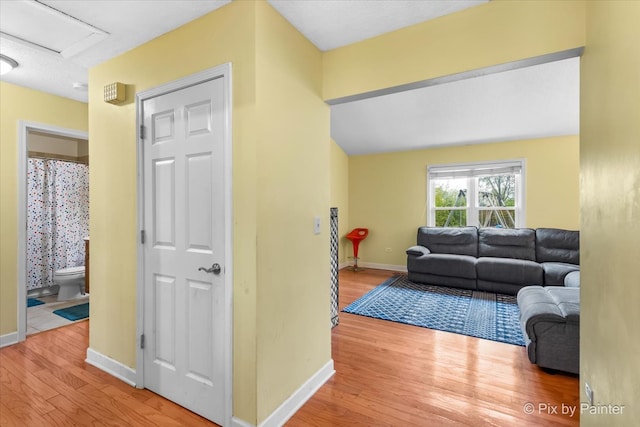 living room featuring light hardwood / wood-style flooring