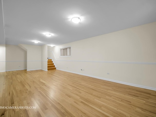 empty room featuring light wood-type flooring