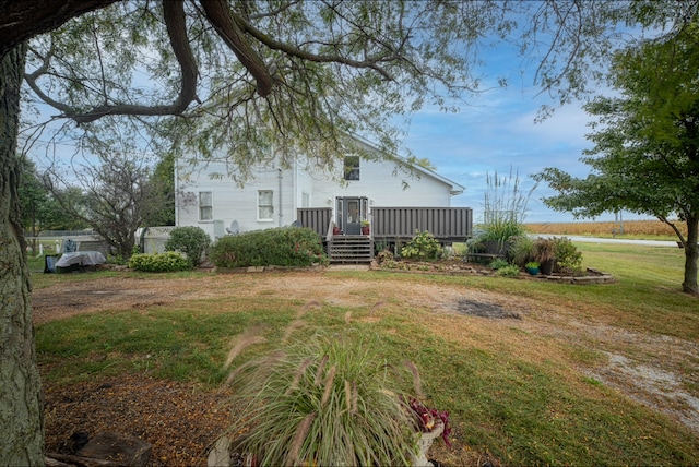 view of yard with a deck