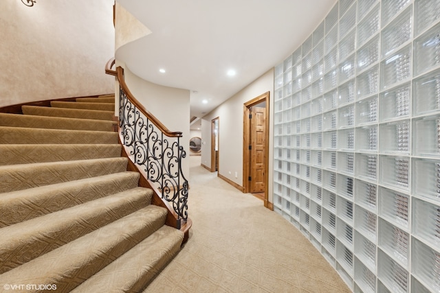 stairway with carpet