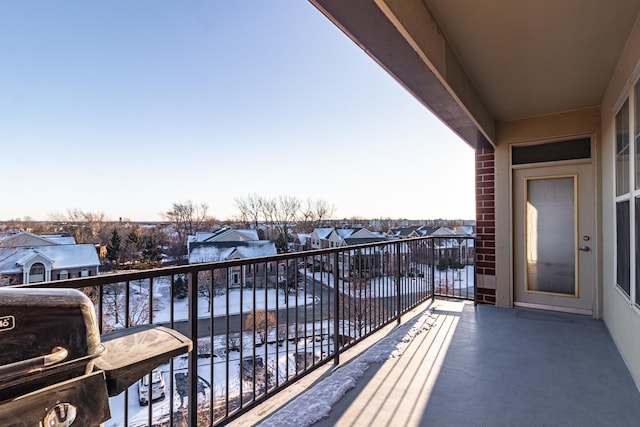 balcony featuring area for grilling