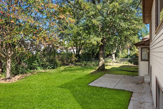 view of yard with a patio area