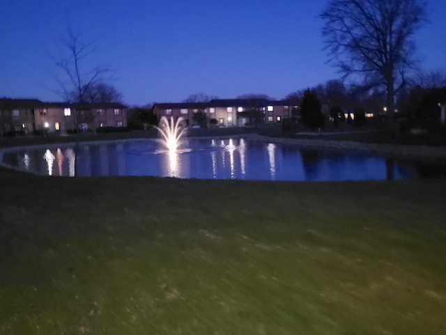 pool at twilight with a water view