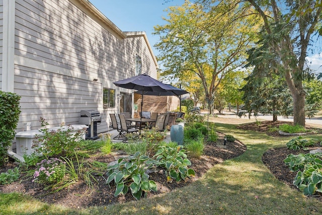 view of yard with a patio area