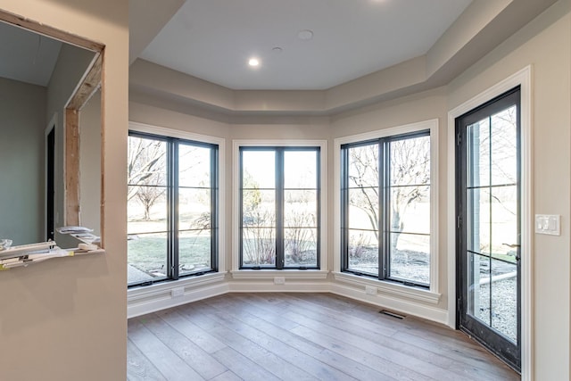 4463 Kettering Dr, Long Grove, IL 60047 - unfurnished sunroom featuring hardwood / wood-style floors